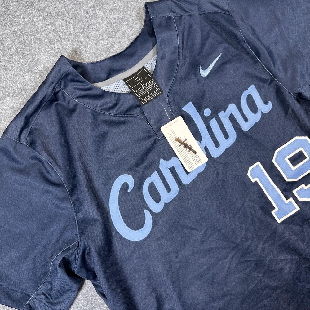North Carolina Tar Heels Jersey Mens Large Navy NCAA Baseball Nike Team 19